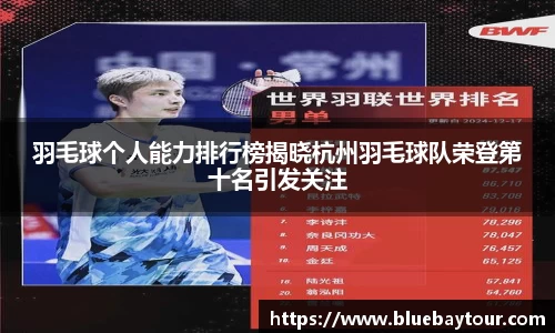 羽毛球个人能力排行榜揭晓杭州羽毛球队荣登第十名引发关注